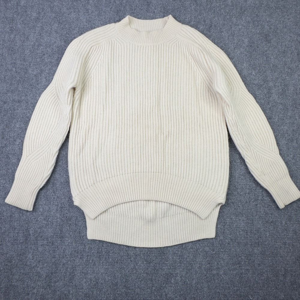 ALL SAINTS Quinta Jumper Sweater S Cream Wool Alpaca Ribbed Minimalist Luxury‎